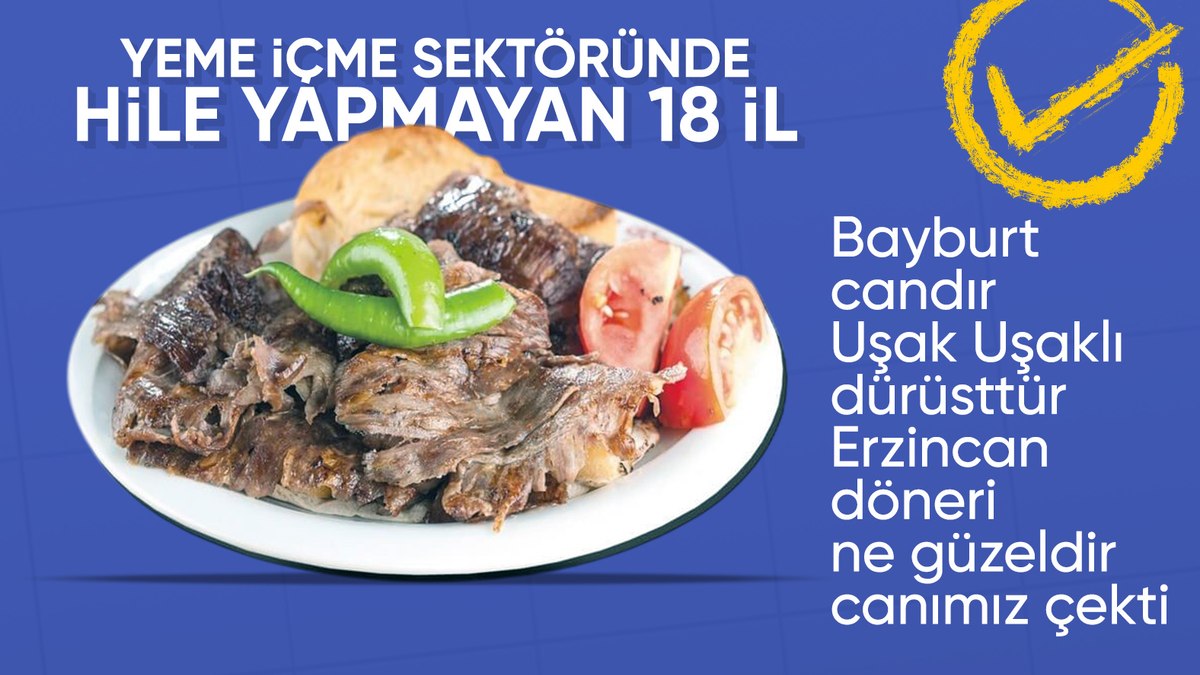 Gıdada hileli ürün tespit edilmeyen 18 şehir